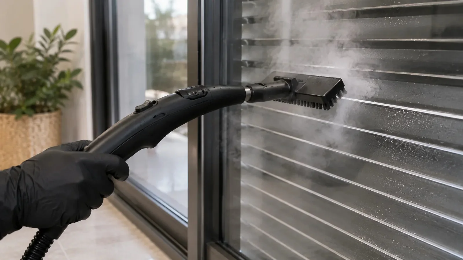 Limpieza con vapor de persianas